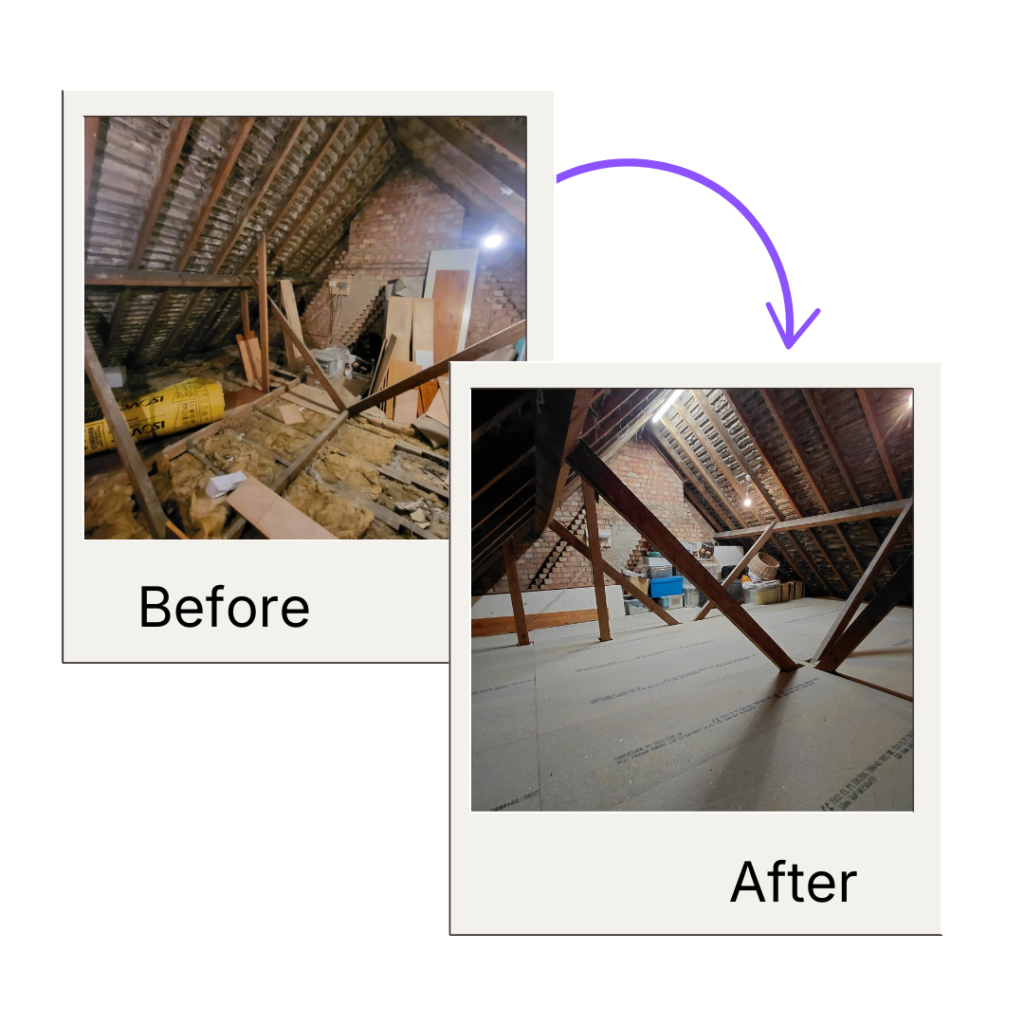 before after loft boarding